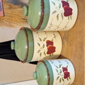 Apple décor canisters.